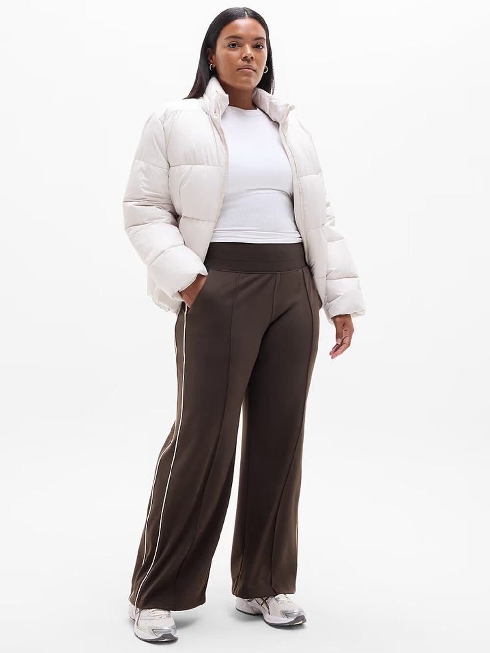 Athleta Venice High Rise Track Stripe Wide Leg Pant - S